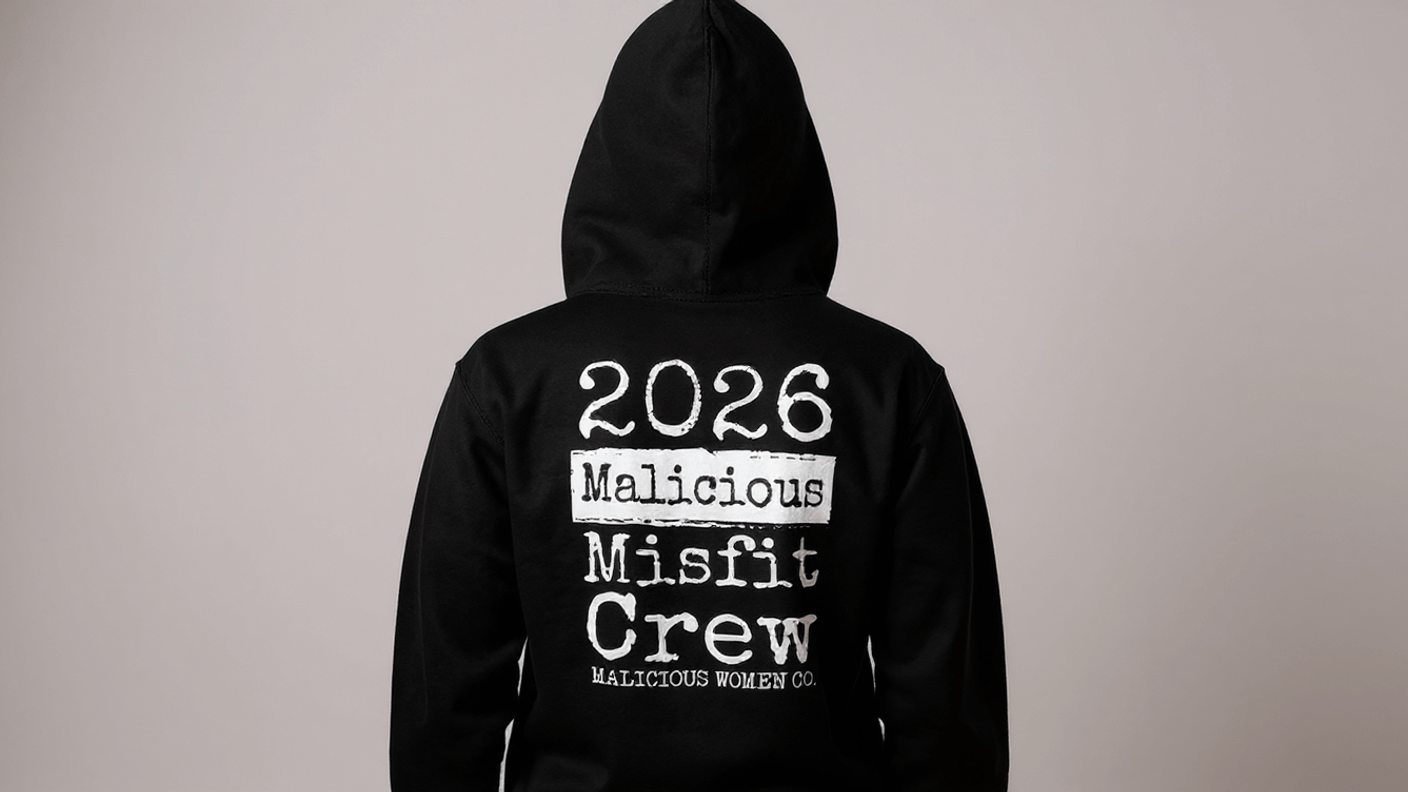 2026 Malicious Misfit Long Sleeve Pullover Hoodie - Black - Malicious Women Co. - Apparel