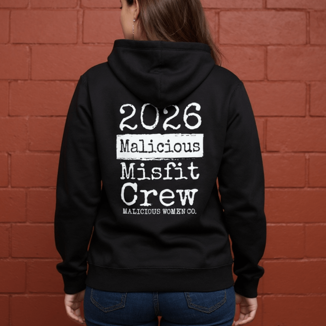 2026 Malicious Misfit Long Sleeve Pullover Hoodie - Black - Malicious Women Co. - Apparel