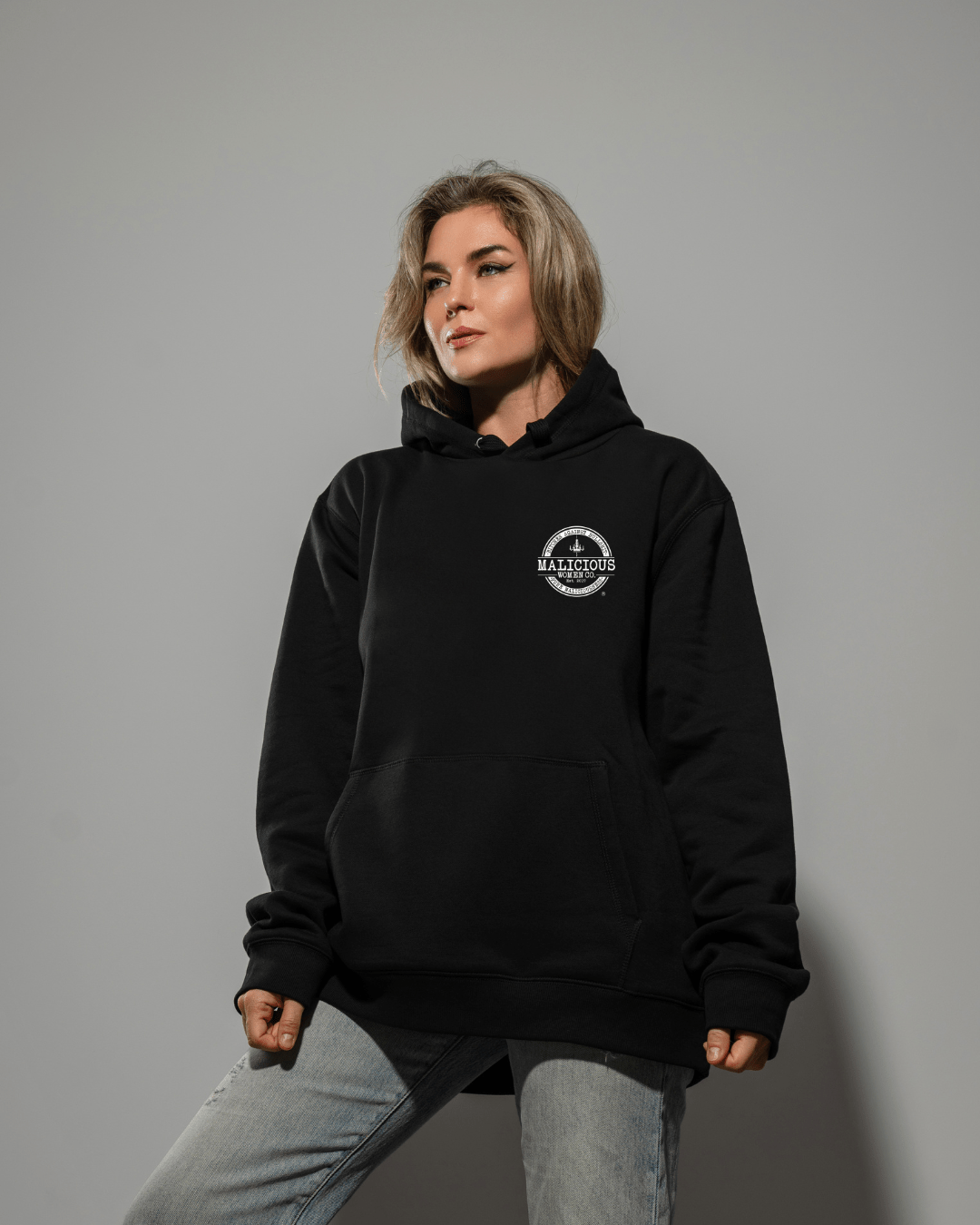 2026 Malicious Misfit Long Sleeve Pullover Hoodie - Black - Malicious Women Co. - Apparel