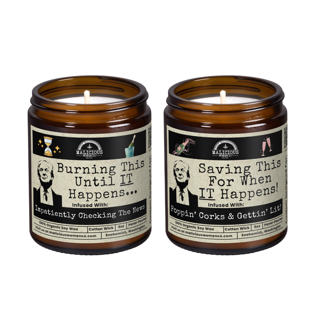 For Trump Bundle: 2 9oz Soy Political Candles Malicious Women Co