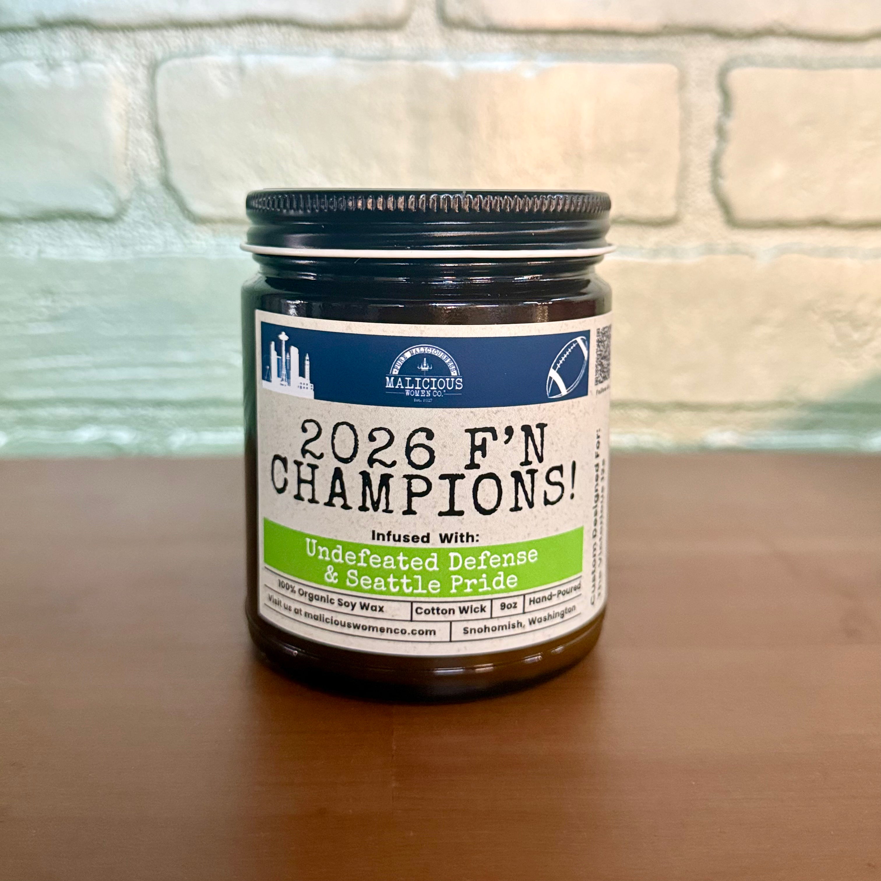 2026 F'N CHAMPIONS! 9oz Superb*wl Soy Candle
