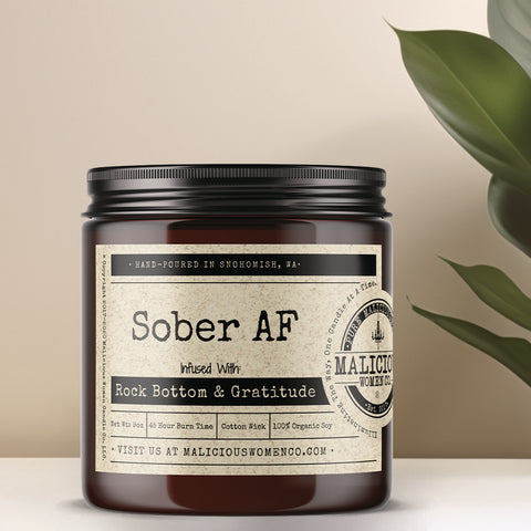 Sober AF Candle - Infused with "Rock Bottom & Gratitude"
