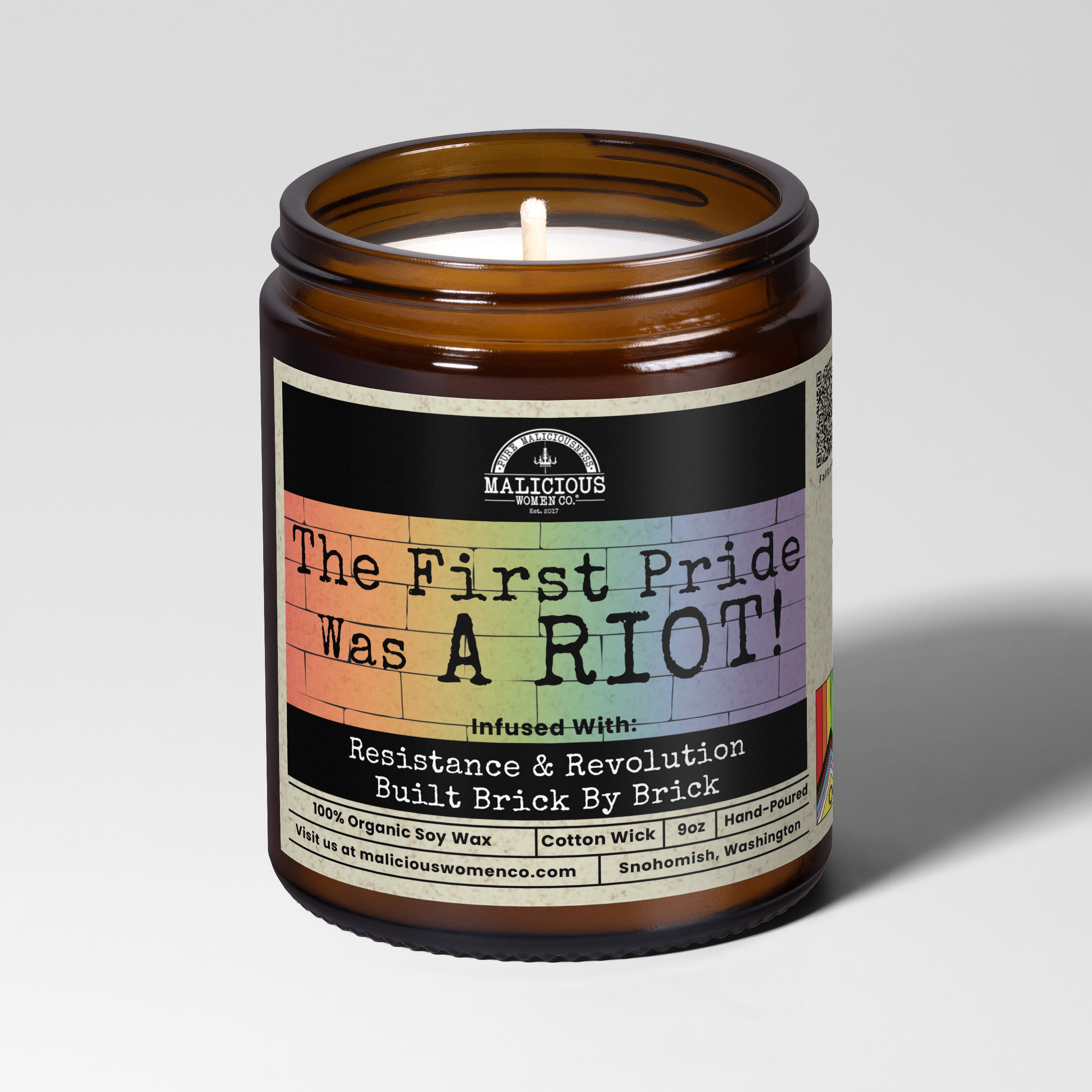 The First Pride Was A RIOT! | 9oz Pride Candle | Malicious Women Co.