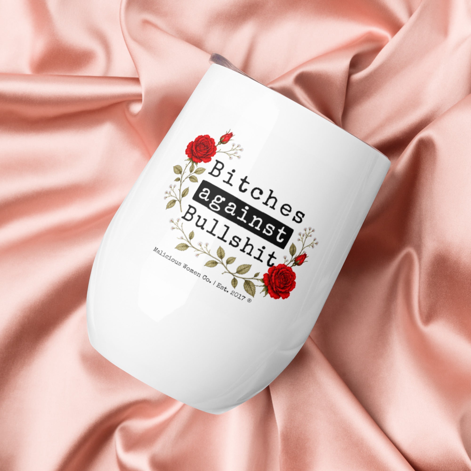 Bitches Against Bullshit® 12 oz Floral Tumbler - Malicious Women Co.-Housewares