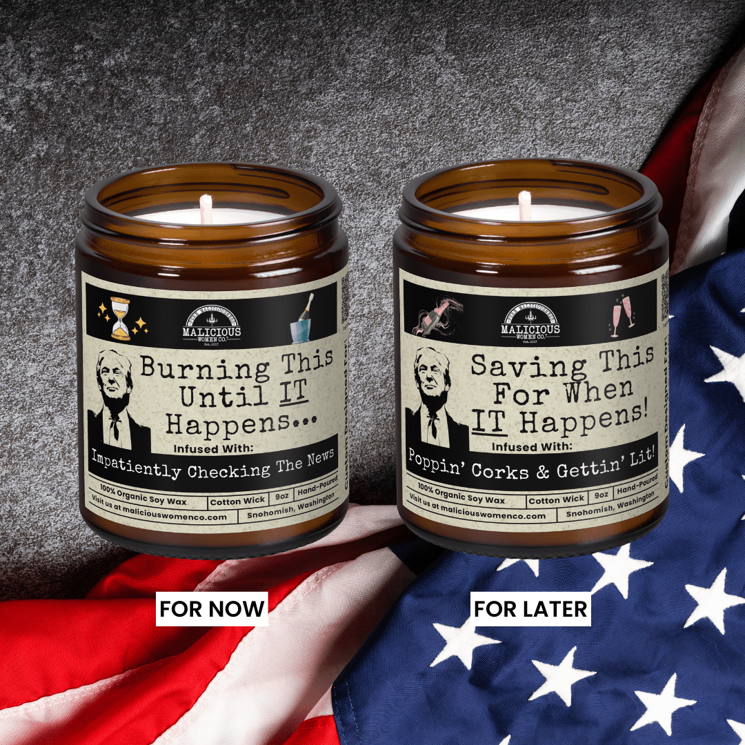 Burning This For Trump | Scent: Blood Orange | 9oz Funny Candle | Malicious Women Co - Malicious Women Co. -Candle