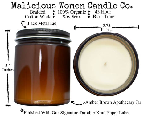 I Burn Sage, Cannabis & Bridges - Infused With "Whatever It Takes To Keep The Negativity Away" Scent: Exotic Hemp Candles Malicious Women Candle Co. 