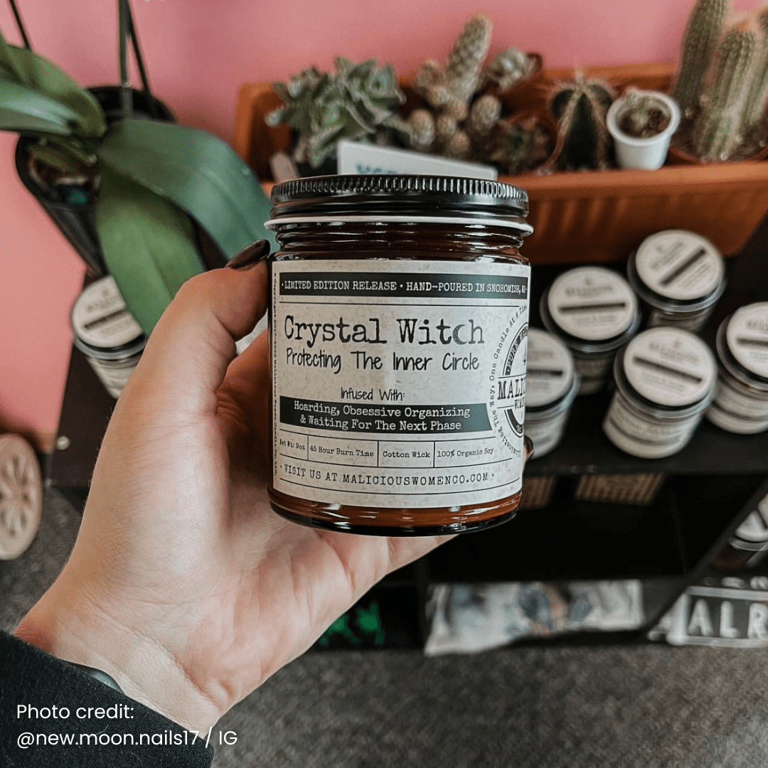 Crystal Witch 9oz Witch Candle Malicious Women Co - Malicious Women Co. - Candles
