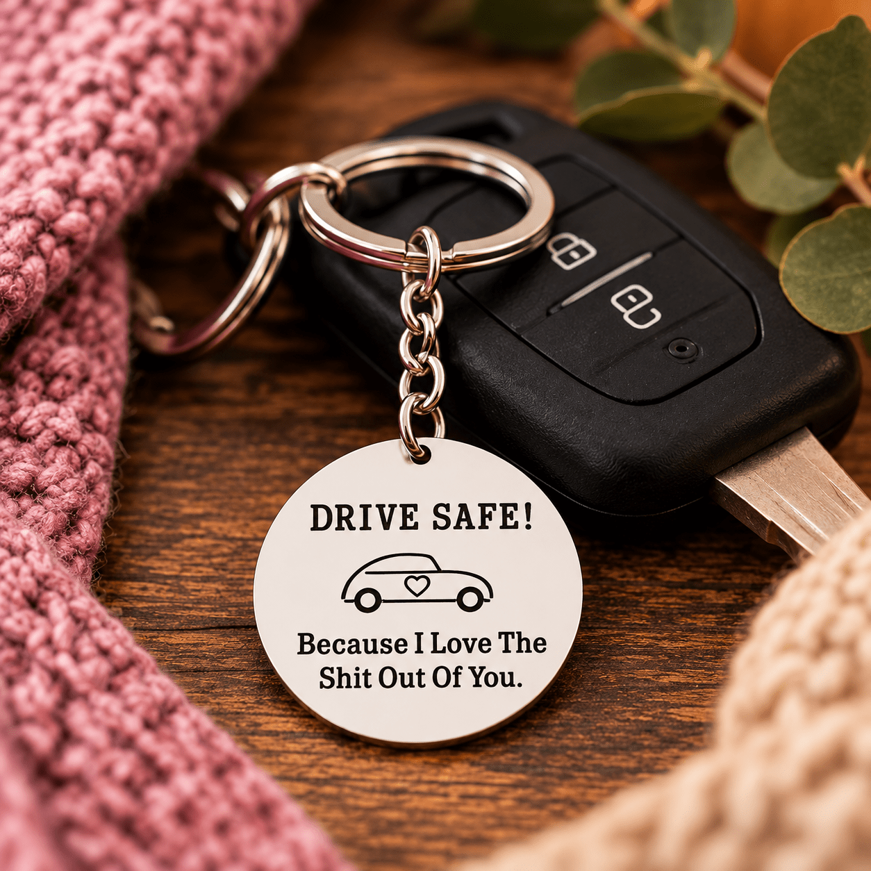 Drive Safe! Because I Love The Shit Out Of You Keychain - Malicious Women Co.-Jewelry