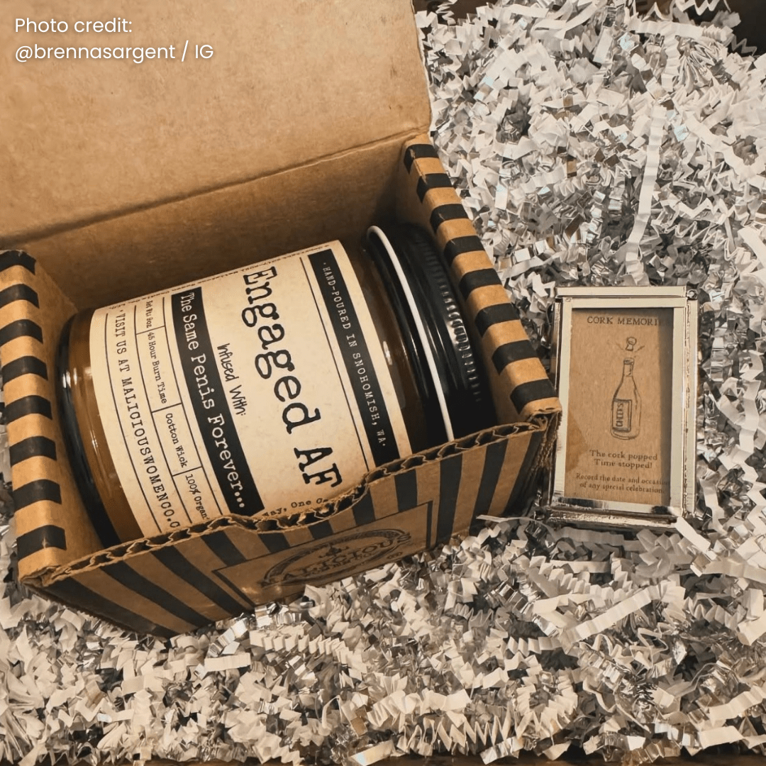 Engaged AF 9oz Funny Candle Malicious Women Co - Malicious Women Co. - Candles