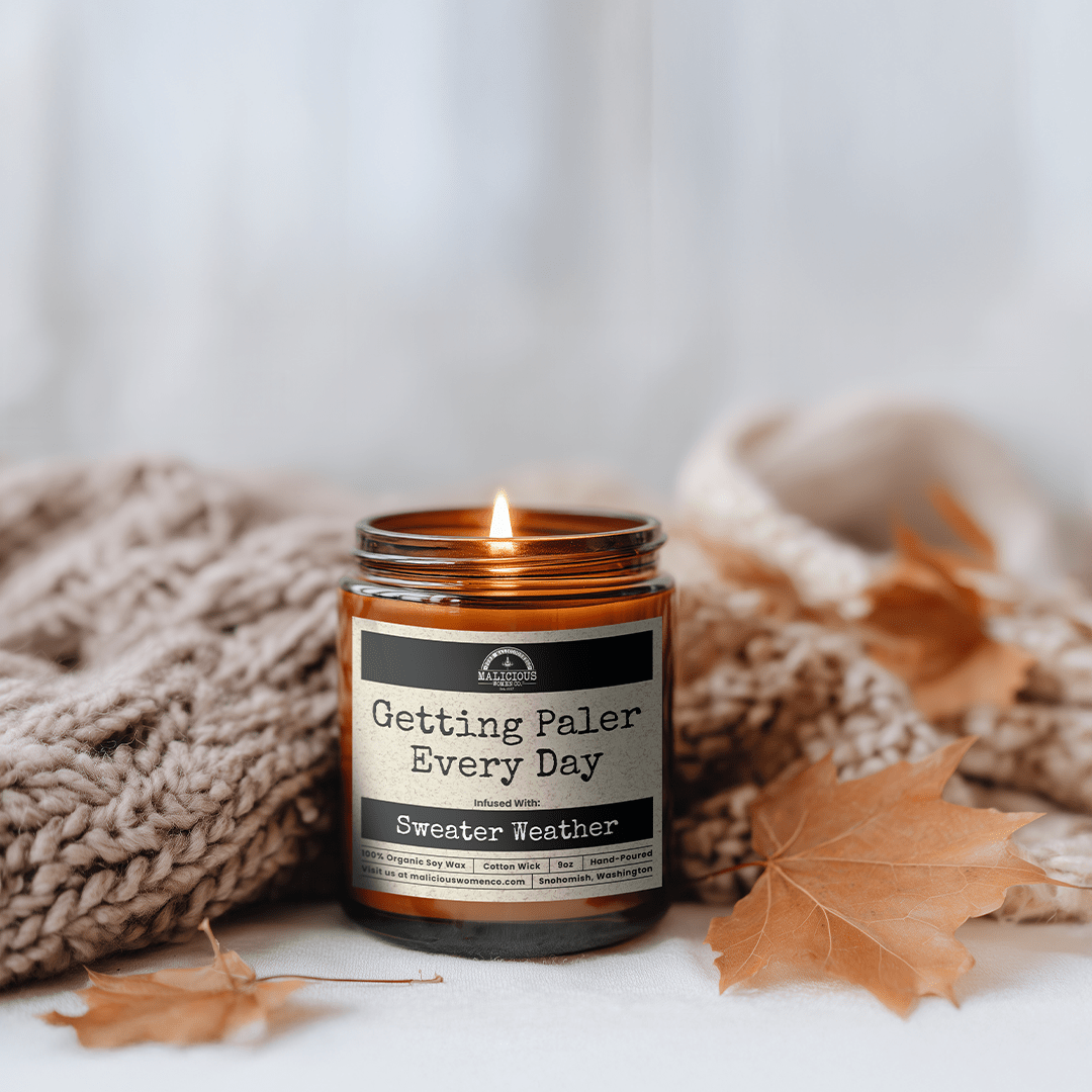Getting Paler Every Day 9oz Fall Candle Malicious Women Co - Malicious Women Co. - Candles