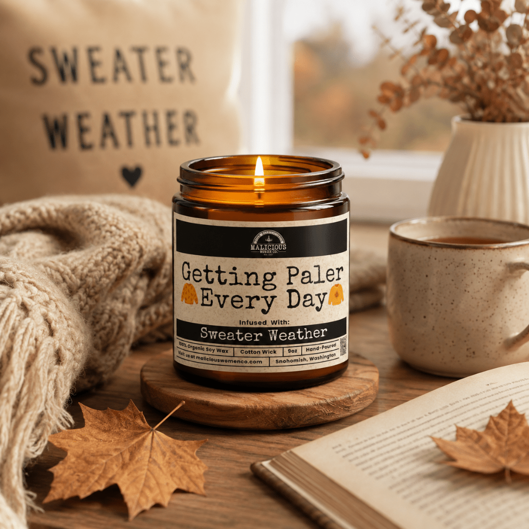 Getting Paler Everyday | 9oz Seasonal Candle | Malicious Women Co - Malicious Women Co. -Candle