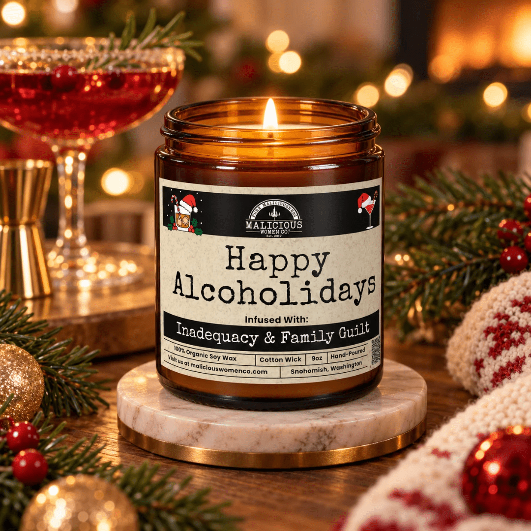Happy Alcoholidays | 9oz Holiday Candle | Malicious Women Co. - Malicious Women Co.-Candle