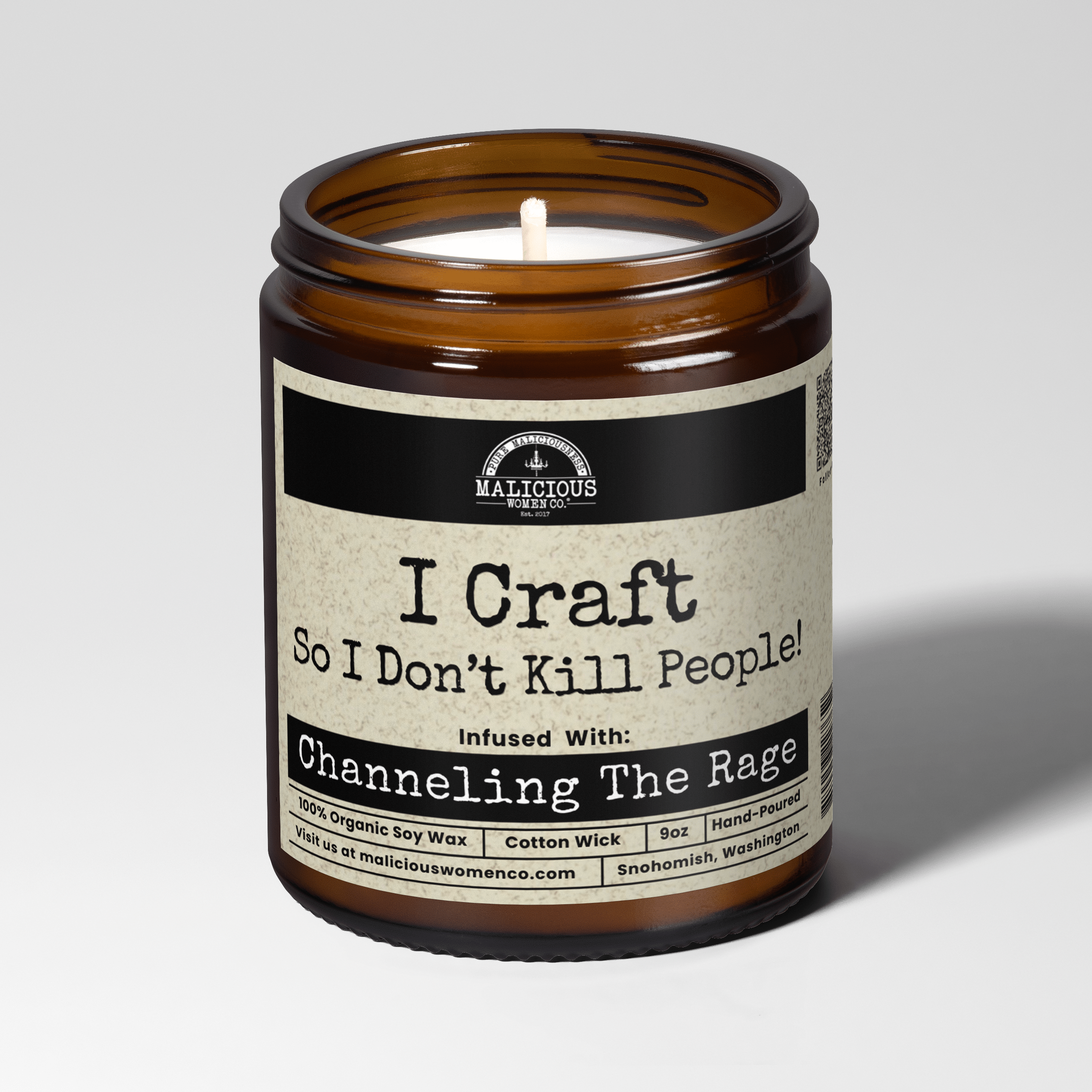 I Craft So I Don't Kill People 9oz Mental Health Candle Malicious Women Co - Malicious Women Co. - Candle