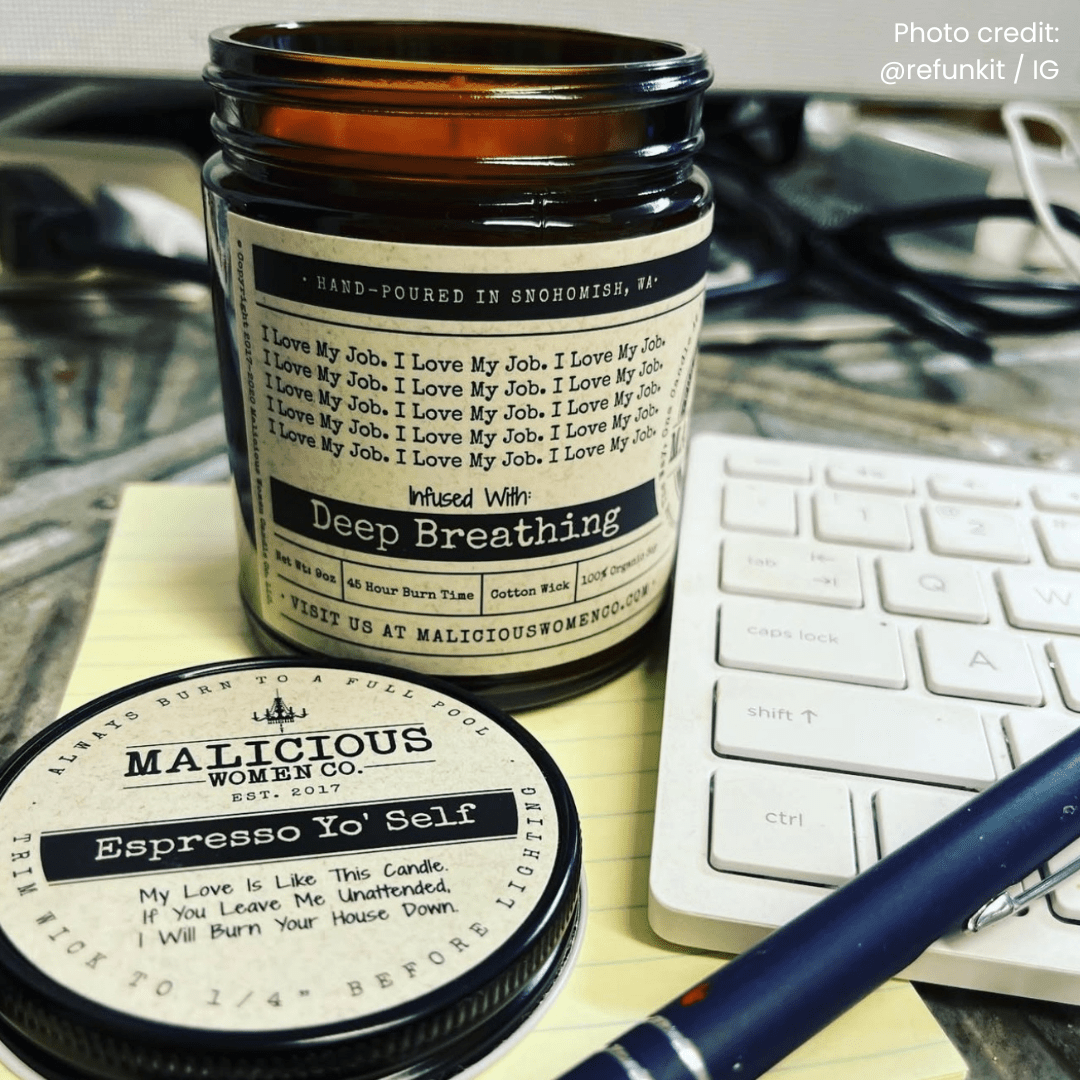 I Love My Job | Scent: Apricot Freesia | 9oz Work Candle | Malicious Women Co - Malicious Women Co. -Candle
