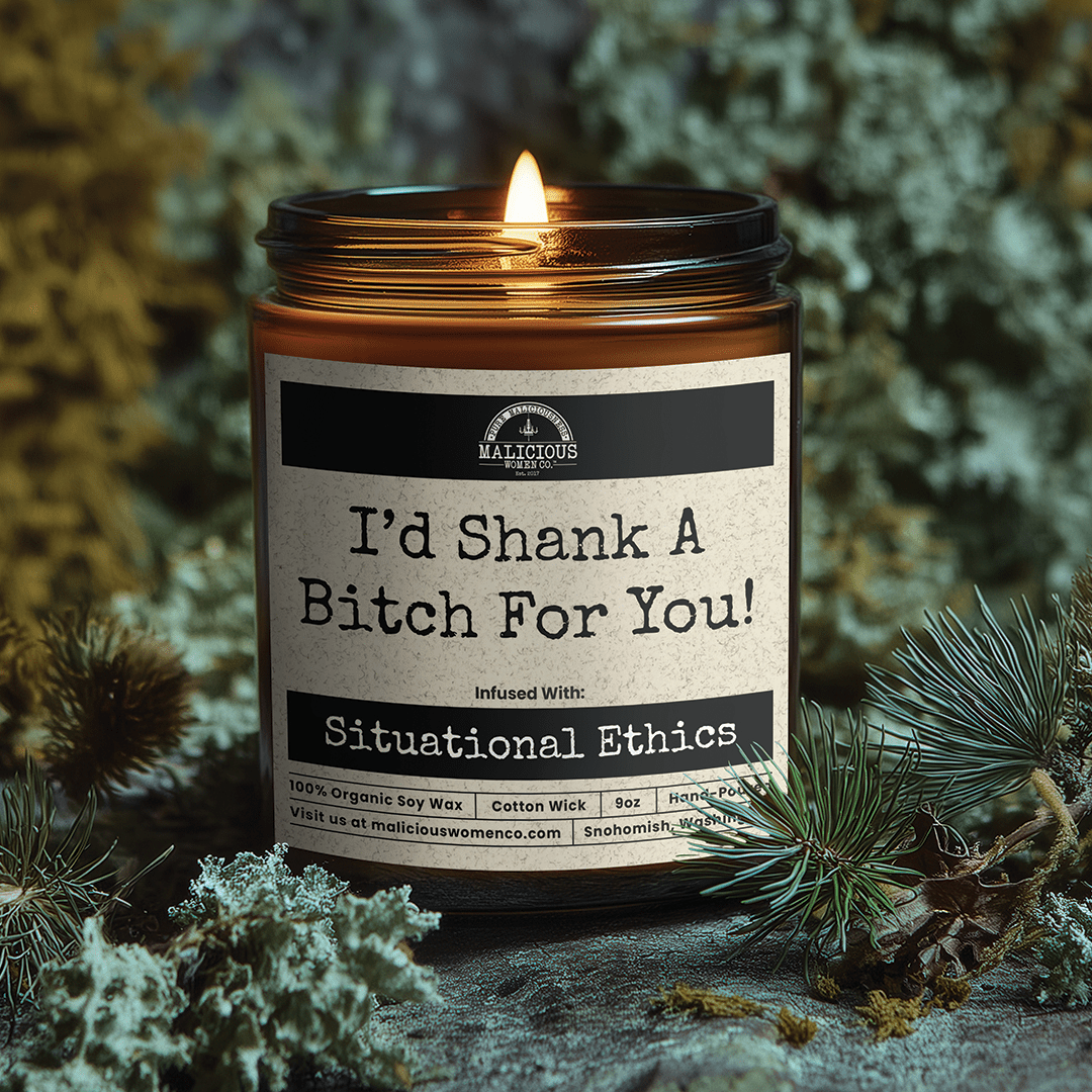 I'd Shank A B*tch For You | Scent: Lemon Drop Martini | 9oz Bestie Candle | Malicious Women Co - Malicious Women Co. -Candle