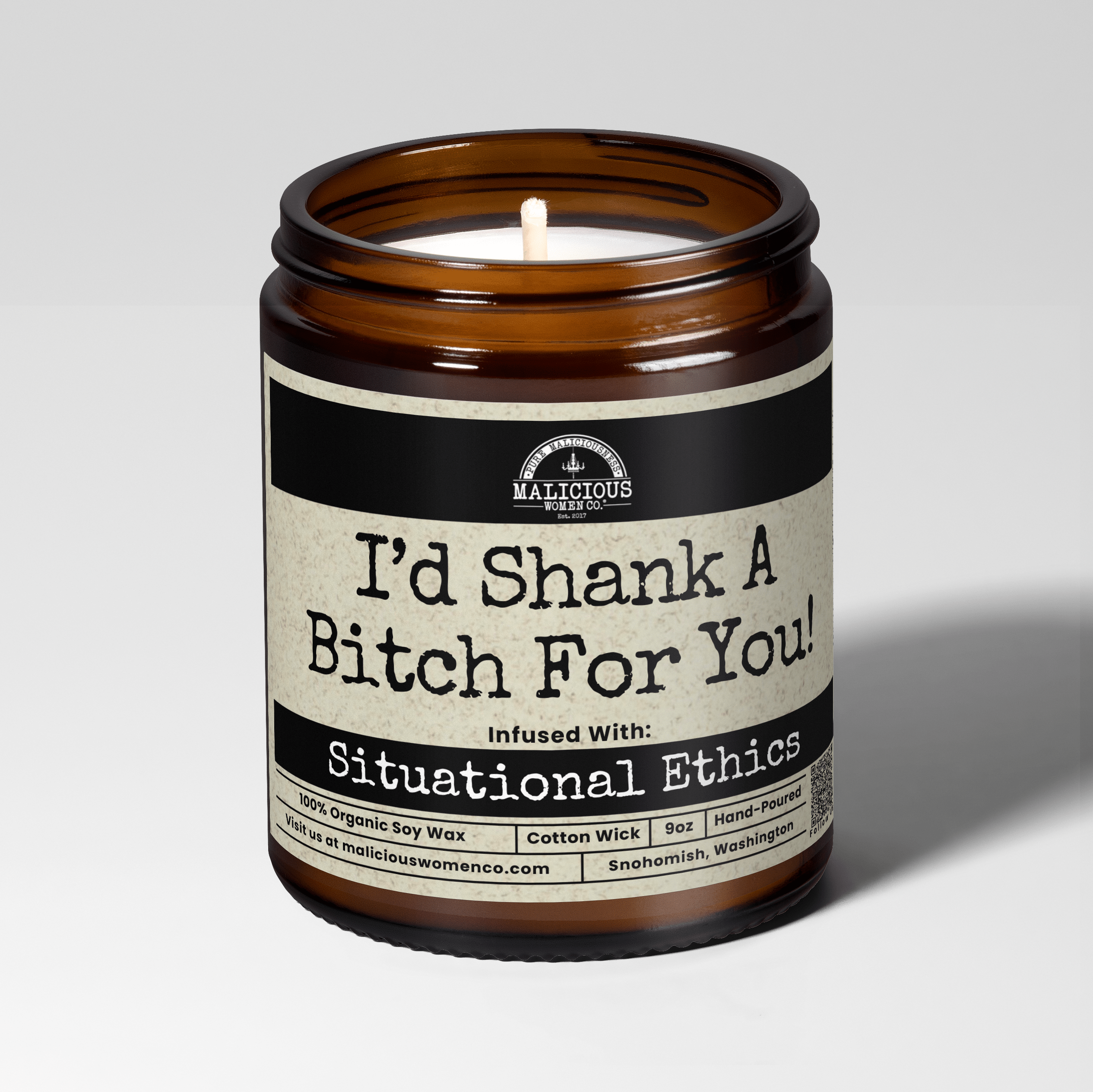 I'd Shank A B*tch For You | Scent: Lemon Drop Martini | 9oz Bestie Candle | Malicious Women Co - Malicious Women Co.-Candle