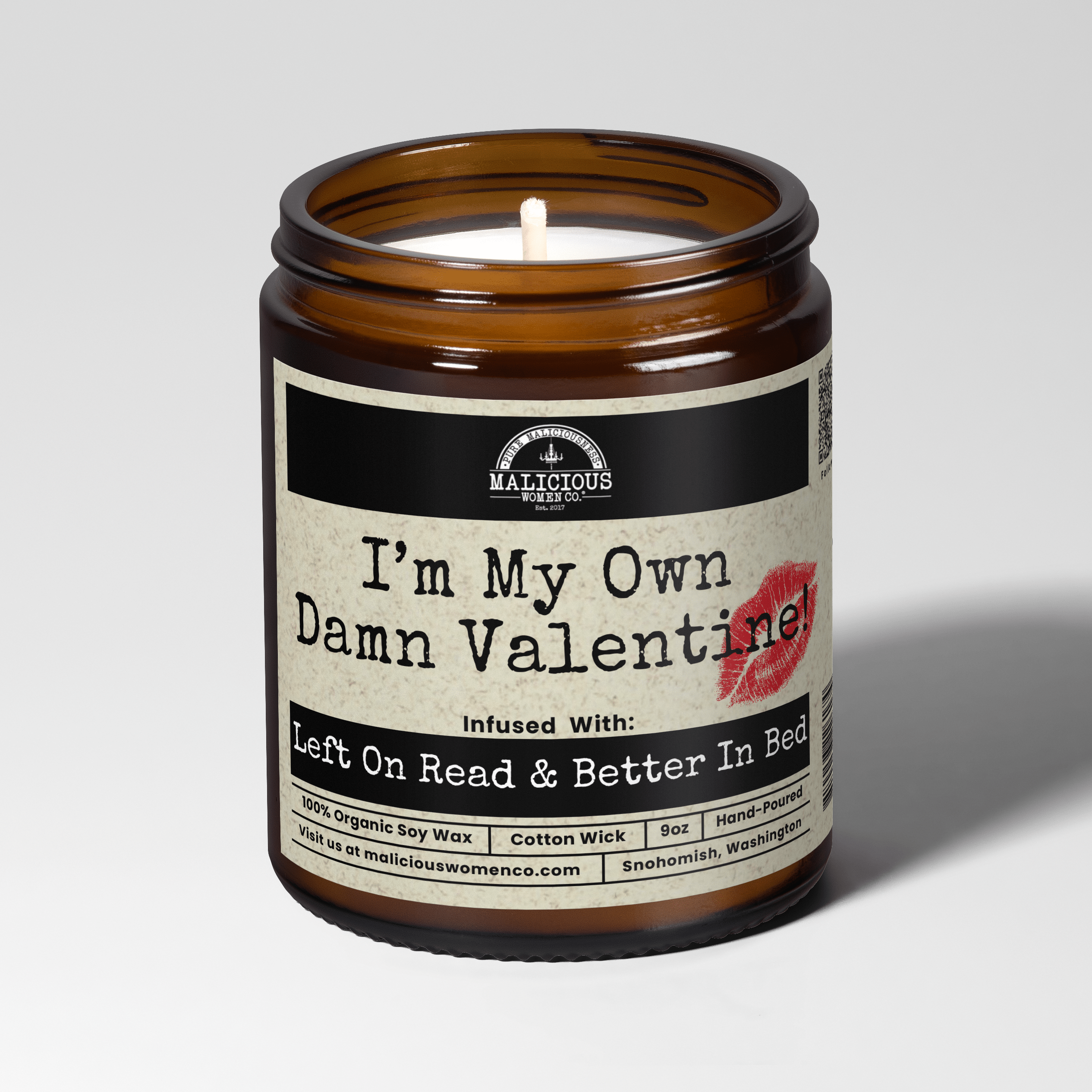 I'm My Own Damn Valentine! 9oz Soy Candle - Malicious Women Co. - Candle