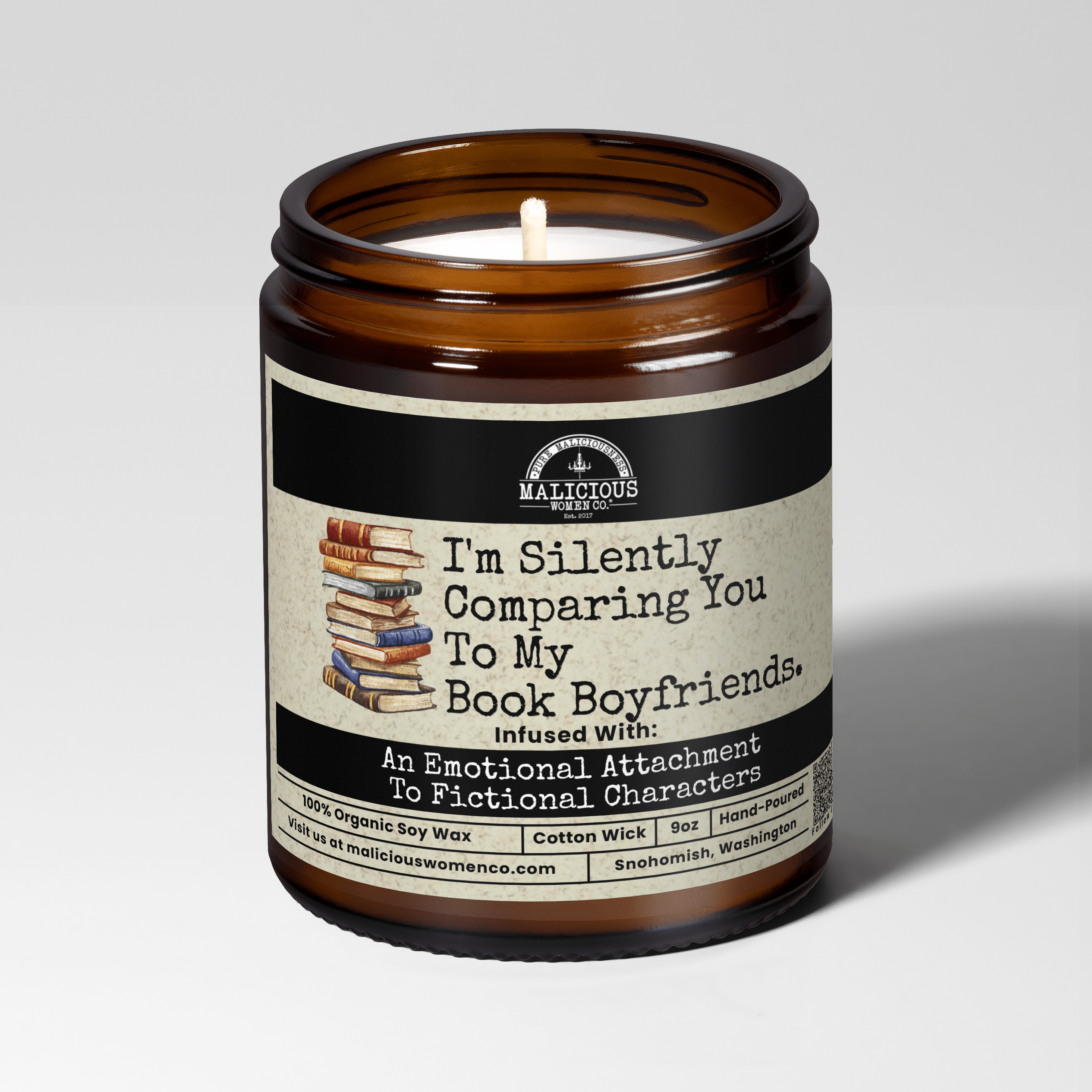 I'm Silently Comparing You To My Book Boyfriends | Scent: A Hot Mess | 9oz Funny Candle | Malicious Women Co - Malicious Women Co.-Candle