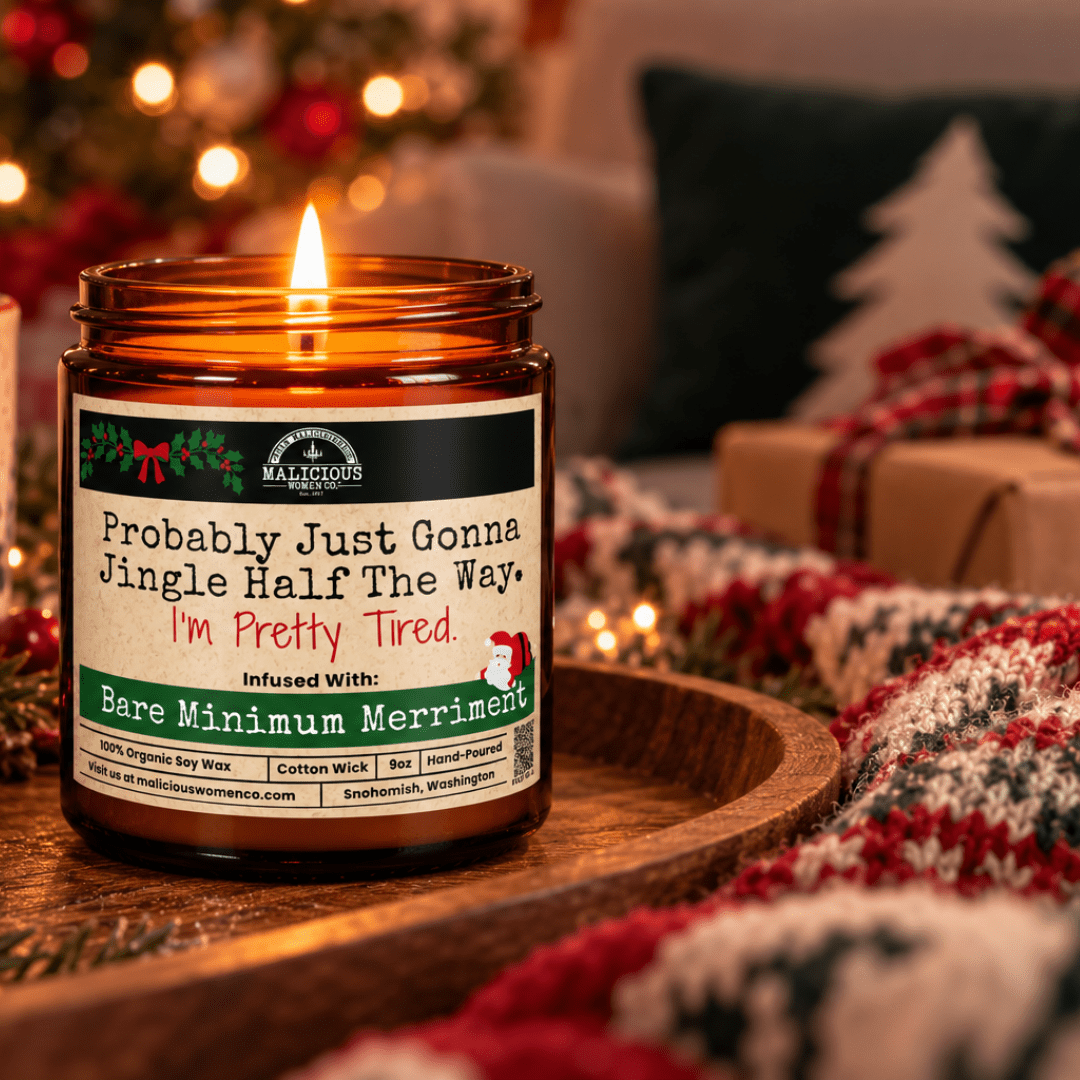 Jingle Half The Way | 9oz Holiday Candle | Malicious Women Co. - Malicious Women Co.-Candle