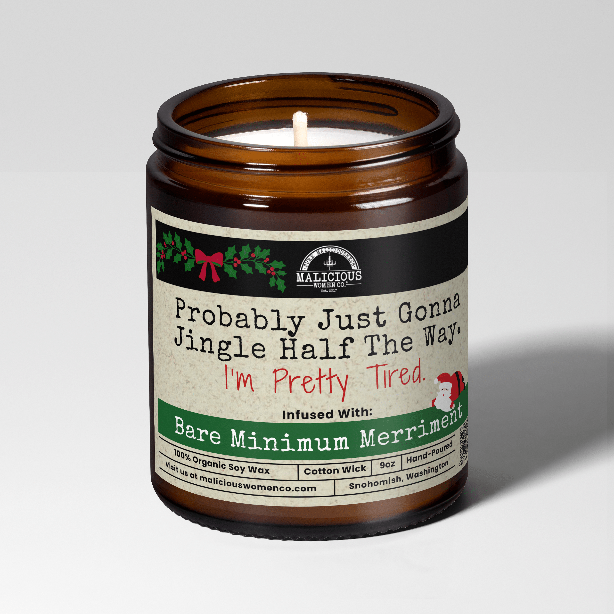 Jingle Half The Way | 9oz Holiday Candle | Malicious Women Co. - Malicious Women Co.-Candle
