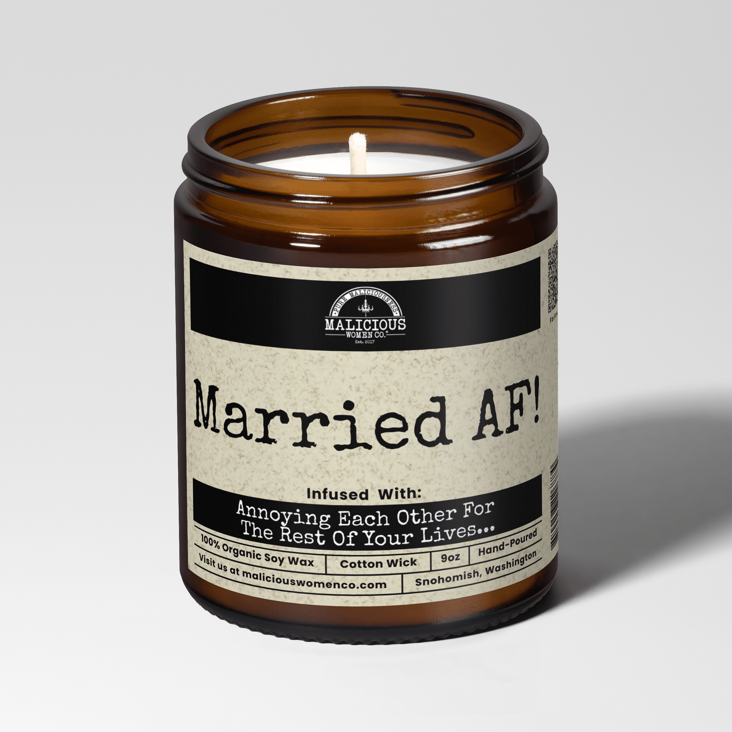 Married AF | Scent: Butter Pecan Crunch | 9oz Family Candle | Malicious Women Co - Malicious Women Co. -Candle
