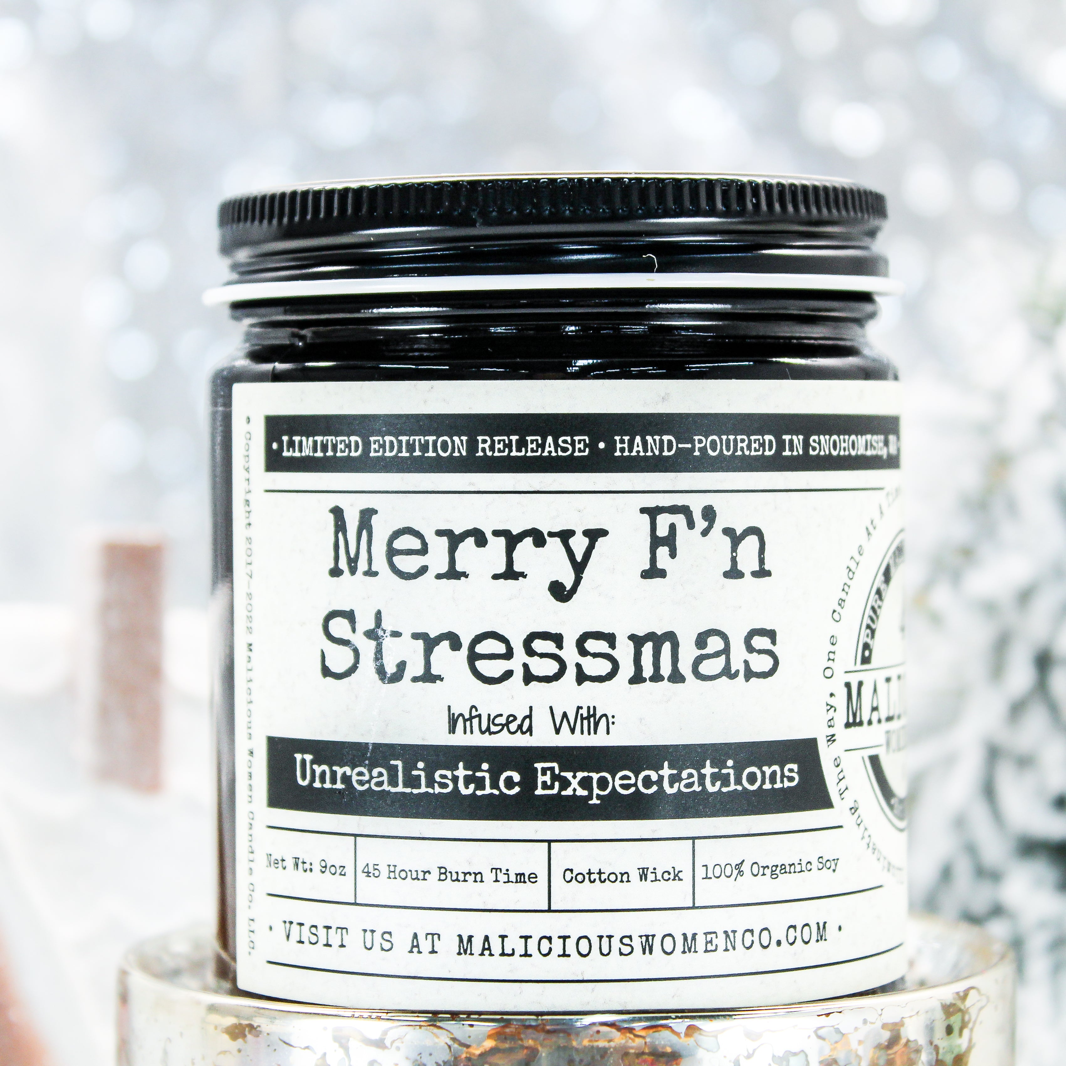 Malicious Women Candle CO. Best Scented Candles-Merry F'n Stressmas