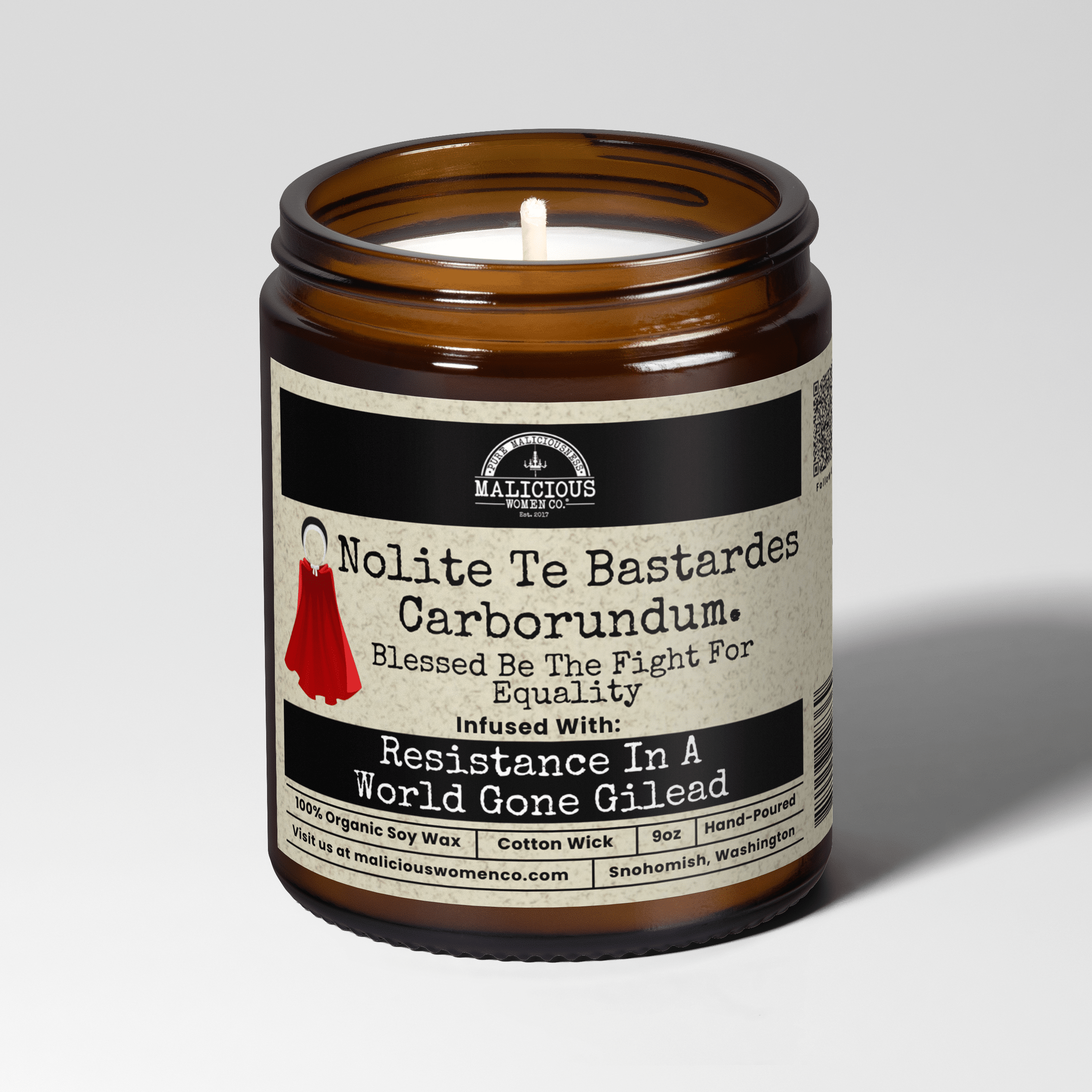 Nolite Te Bastardes Carborundum | Scent: Tomato & Basil | 9oz Political Candle | Malicious Women Co - Malicious Women Co. -Candle