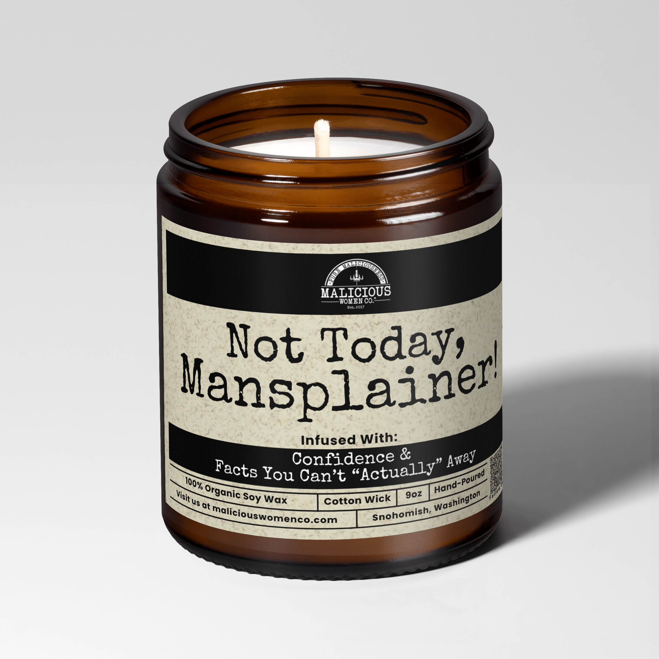 Not Today Mansplainer | Scent: Berry Bellini | 9oz Political Candle | Malicious Women Co - Malicious Women Co.-Candle