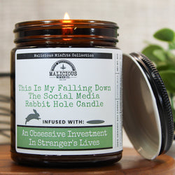 Malicious Women Candle CO.- Non Toxic Soy Candles-Falling Down The Social Media Rabbit Hole Candle 