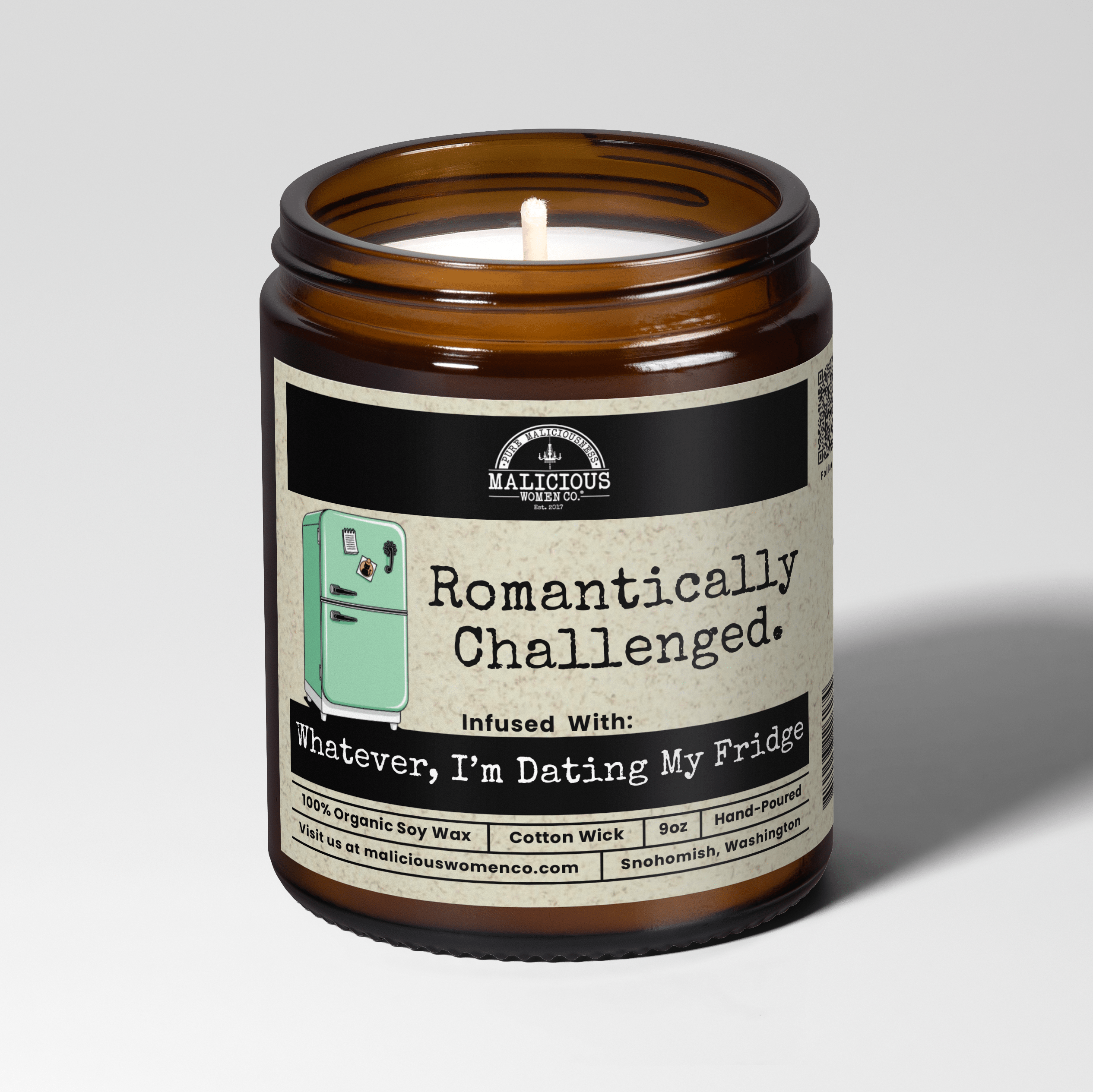 Romantically Challenged 9oz Soy Candle - Malicious Women Co. - Candle