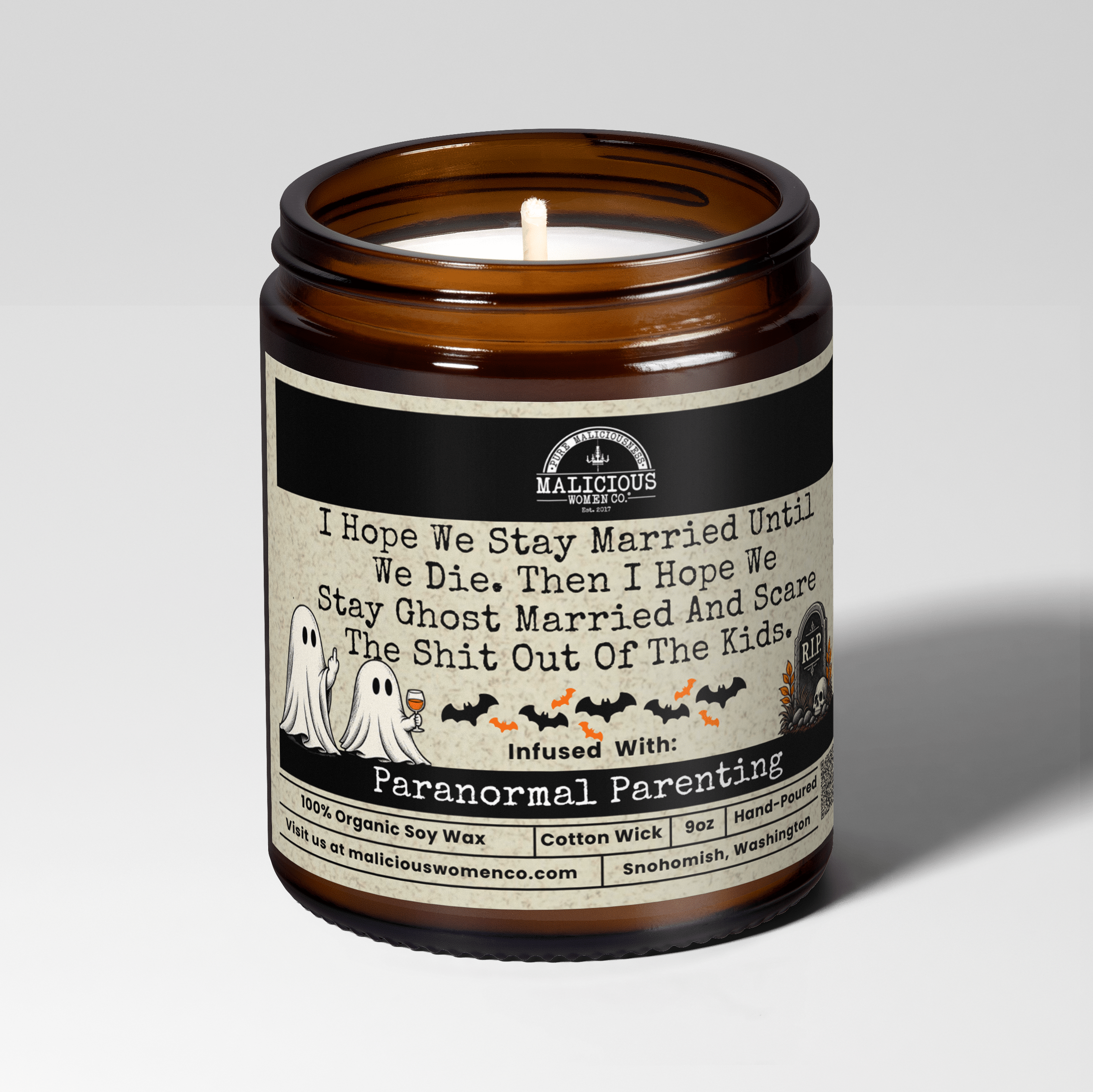 Stay Ghost Married | 9oz Seasonal Candle | Malicious Women Co - Malicious Women Co. -Candle