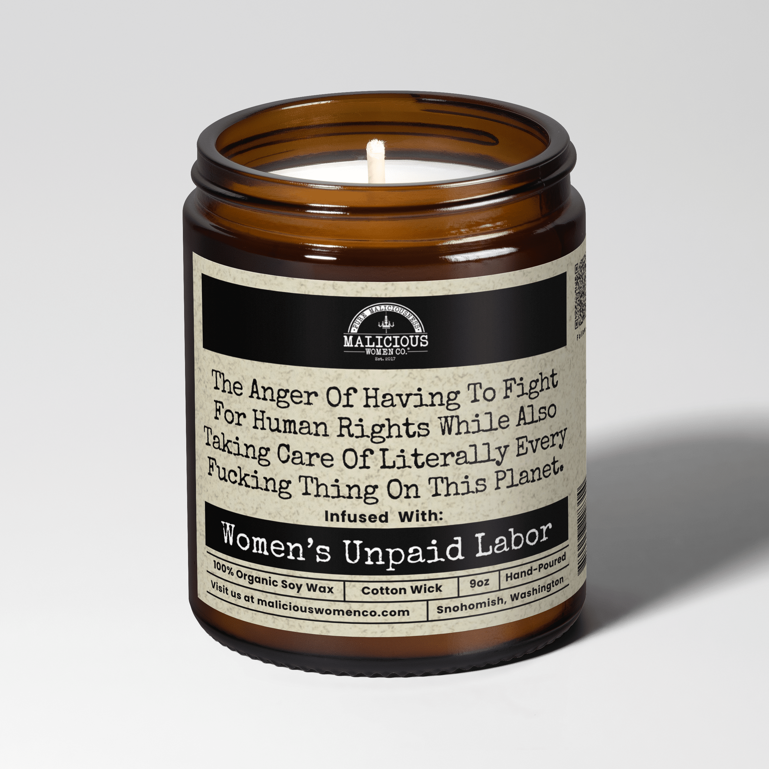 The Anger Of Having To Fight For Human Rights | Scent: A Hot Mess | 9oz Political Candle | Malicious Women Co - Malicious Women Co. -Candle