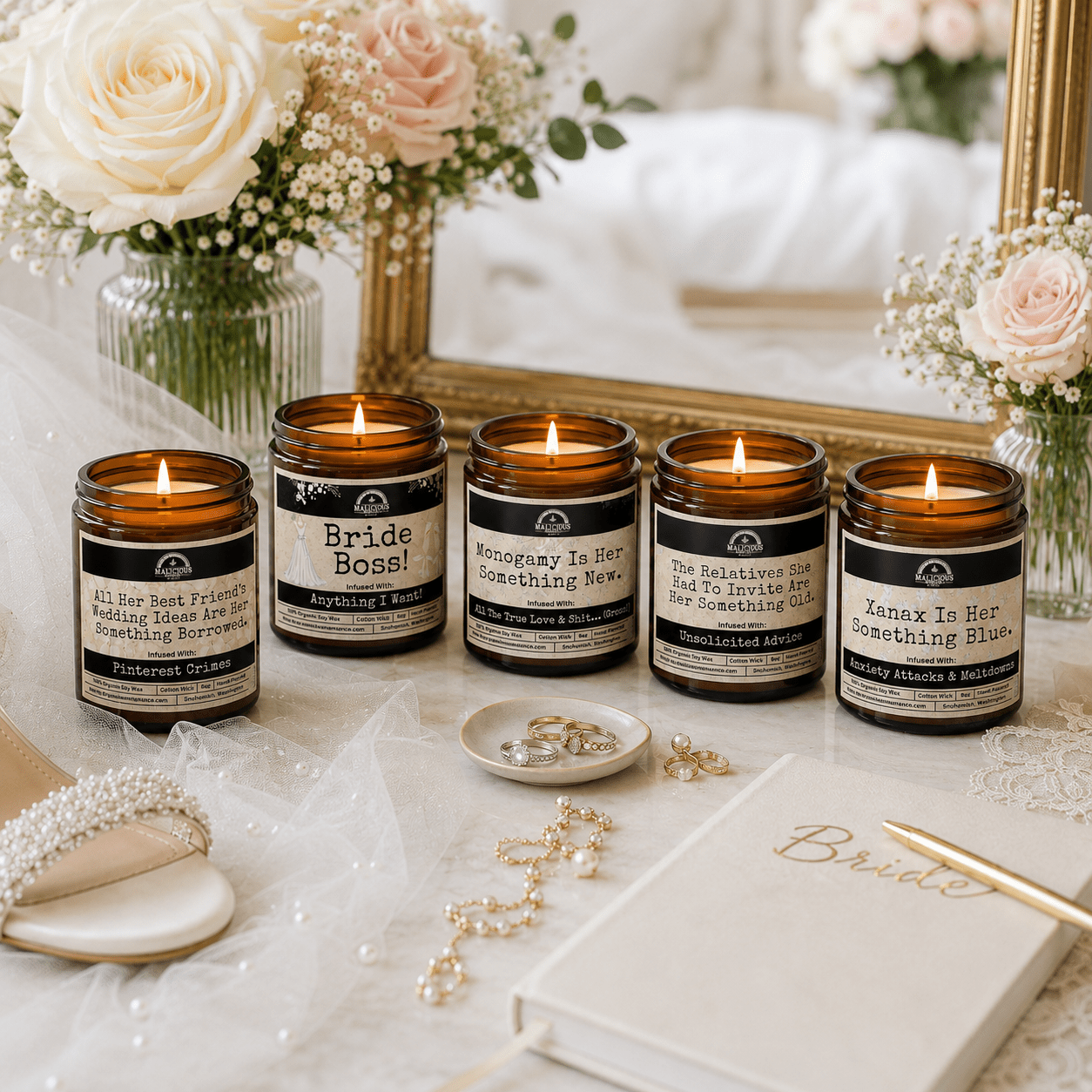 The Bridal Bundle | 5-9oz Soy Candles | Malicious Women Co. - Malicious Women Co. -Candle