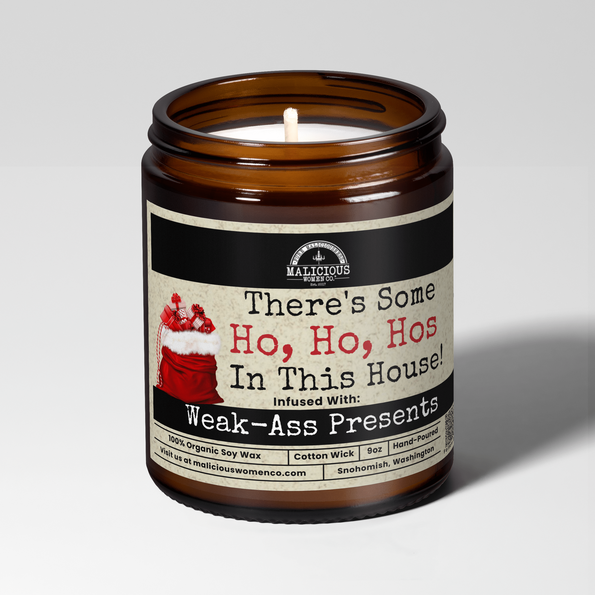 There's Some Ho, Ho, Hos In This House | 9oz Holiday Candle | Malicious Women Co. - Malicious Women Co.-Candle