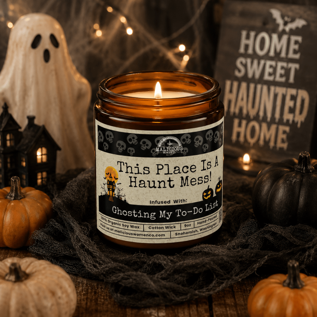 This Place Is A Haunt Mess | 9oz Seasonal Candle | Malicious Women Co - Malicious Women Co. -Candle