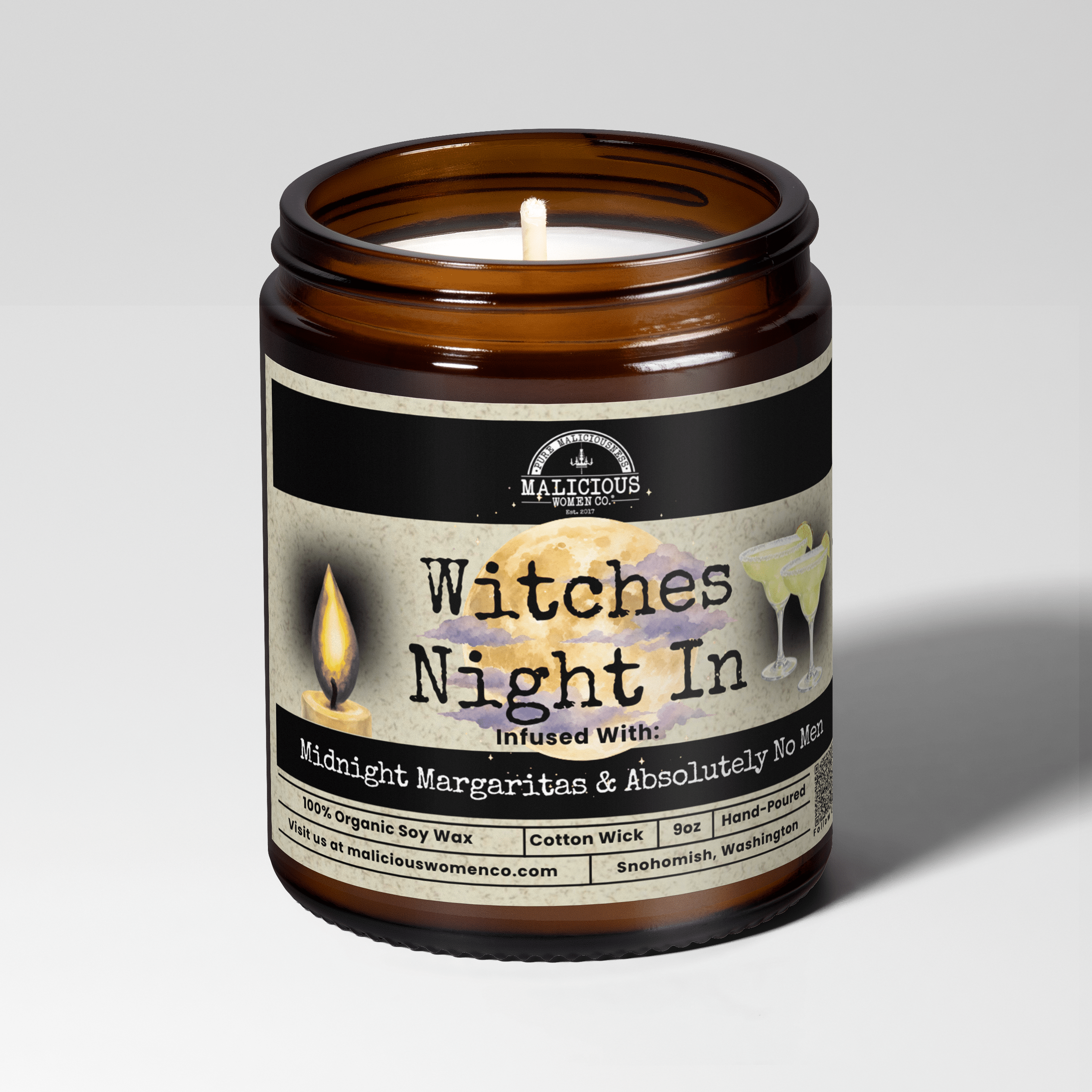 Witches Night In | Scent: Black Plum & Fig | 9oz Seasonal Candle | Malicious Women Co - Malicious Women Co. -Candle