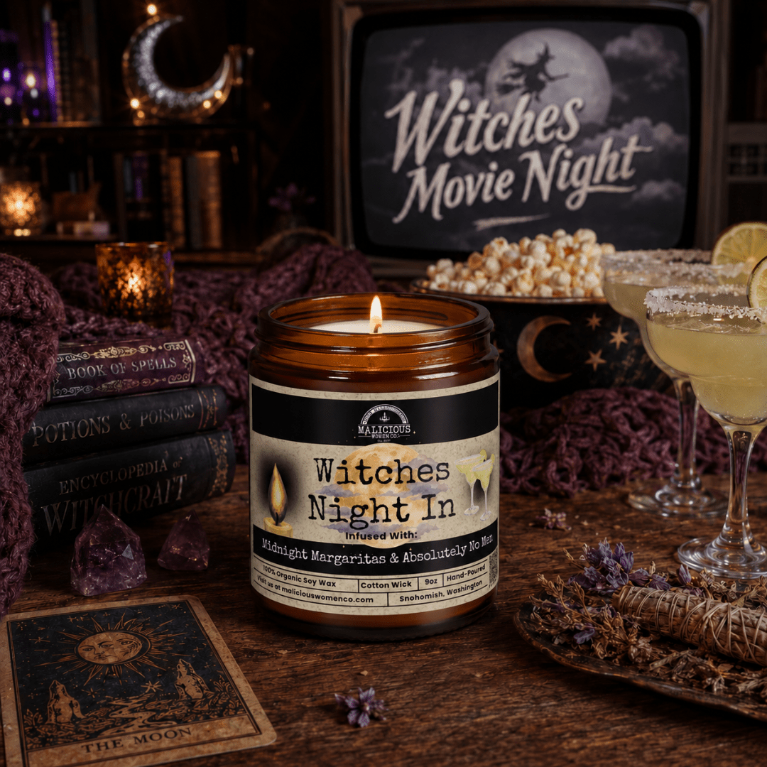 Witches Night In | Scent: Black Plum & Fig | 9oz Seasonal Candle | Malicious Women Co - Malicious Women Co. -Candle