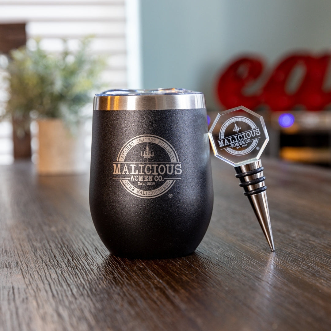 Bitches Against Bullshit Wine Stopper - Crystal- Engraved Housewares Malicious Women Co. 