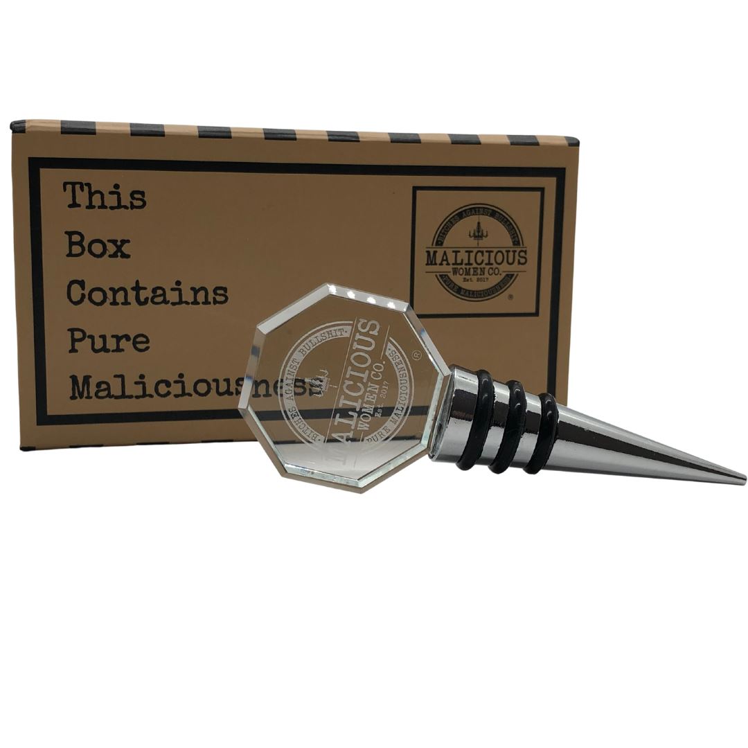 Bitches Against Bullshit Wine Stopper - Crystal- Engraved Housewares Malicious Women Co. 